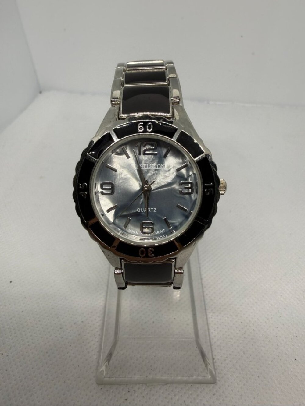 Stetson Quartz Watch Black Ceramic Inlay Band Stainless Steel Case Men’s Watch